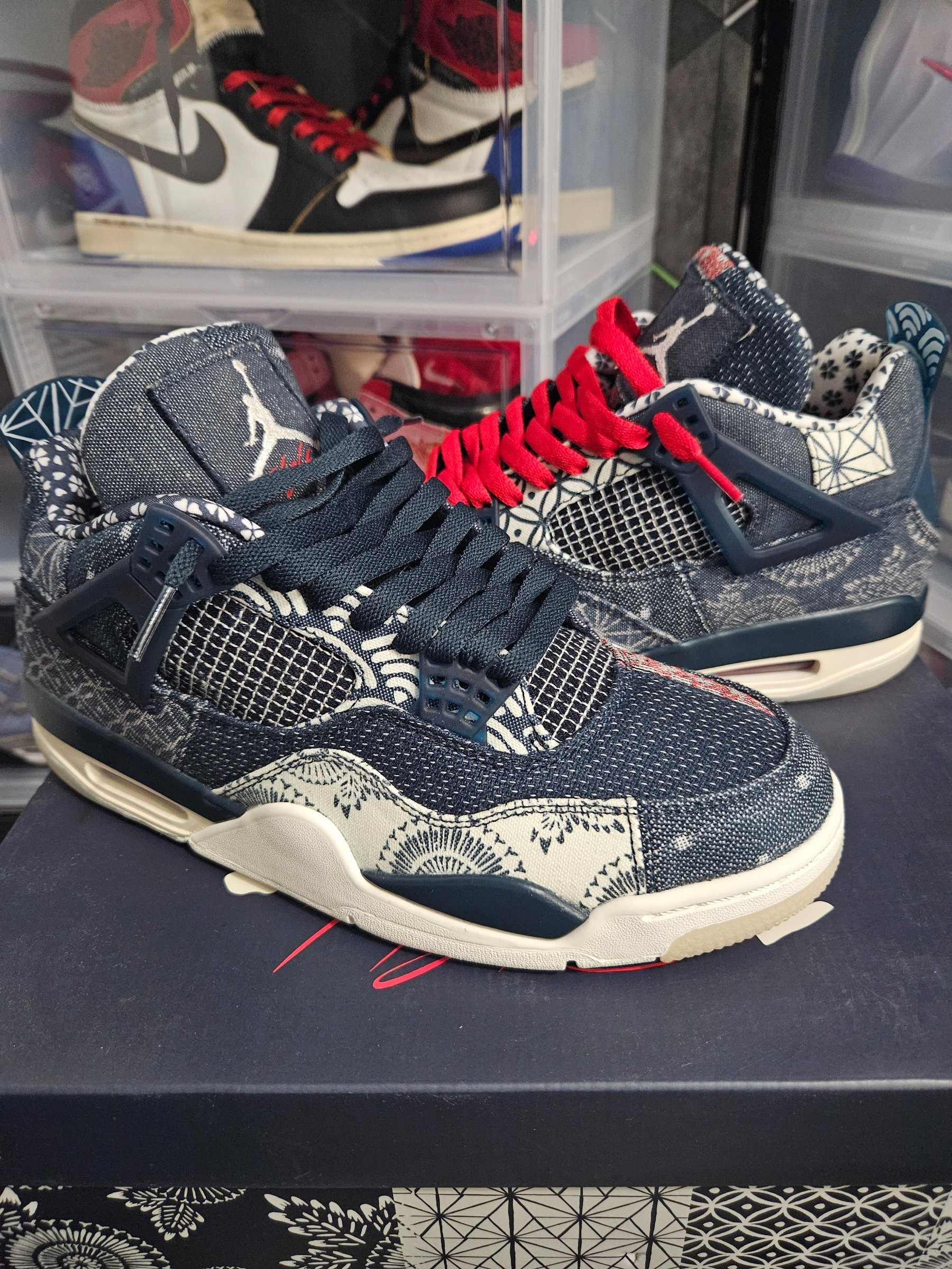 Photo de Air Jordan 4 Sashiko Deep Ocean/Fire Red-Sail