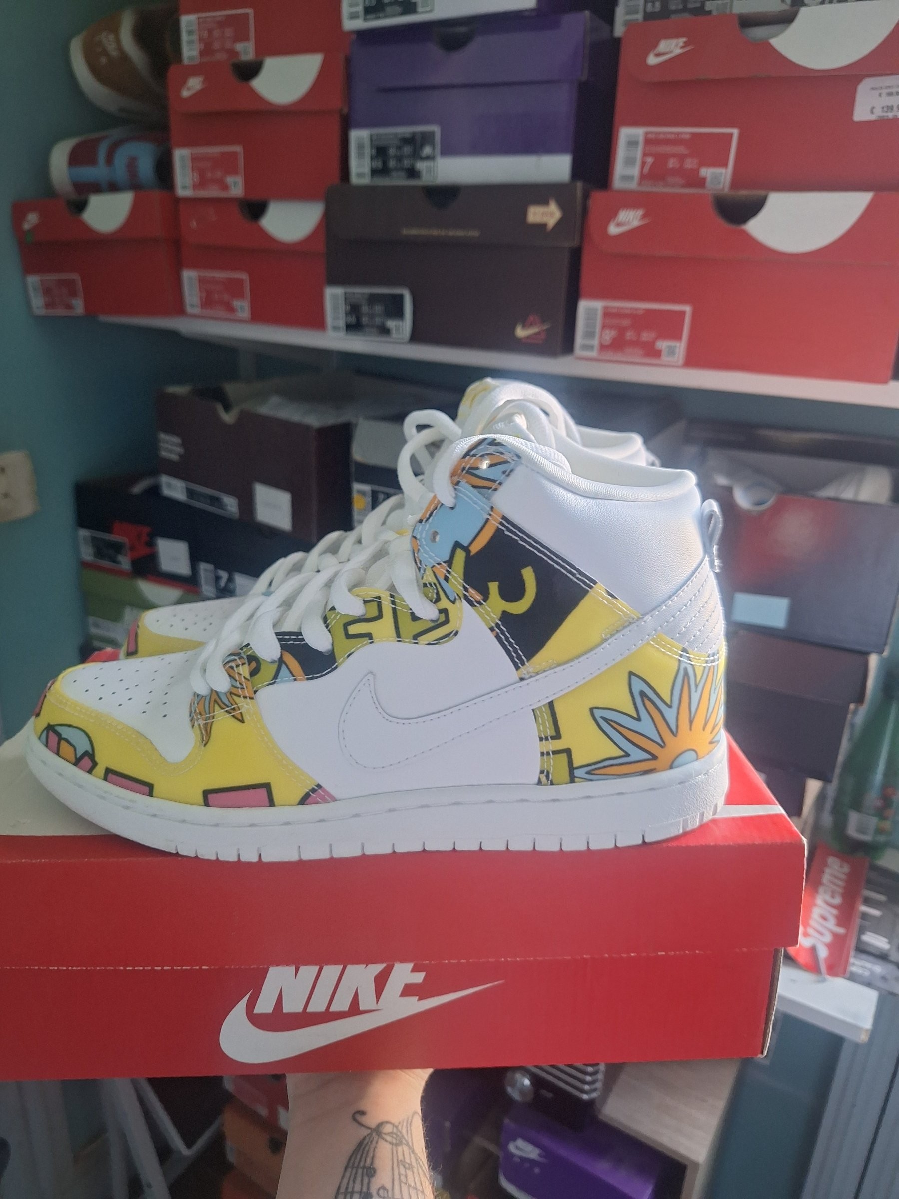 Photo de Nike Dunk High de la soul White/Yellow/Multi Print