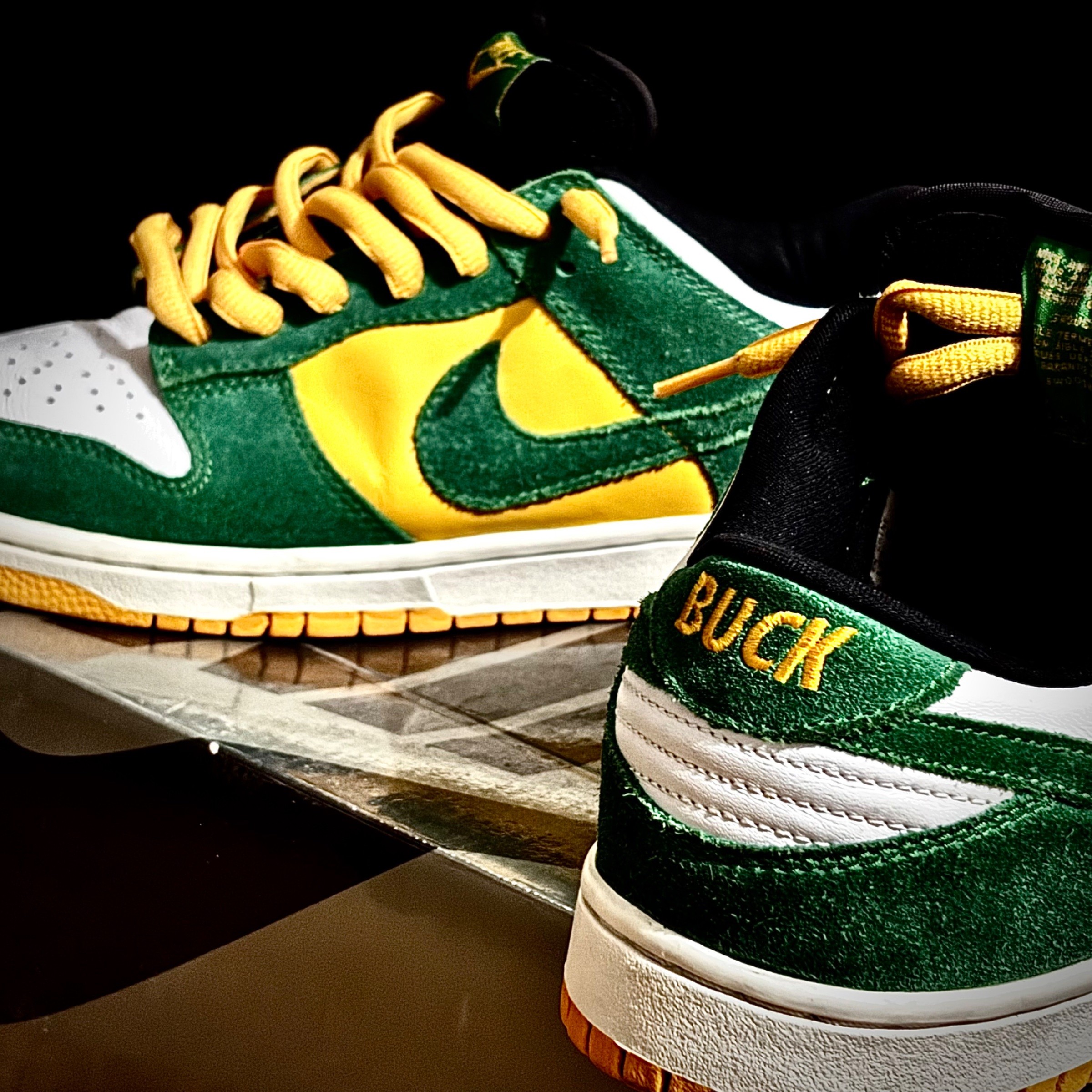 Photo de Nike Dunk Low Pro SB “Buck” White/Classic Green-Del Sol