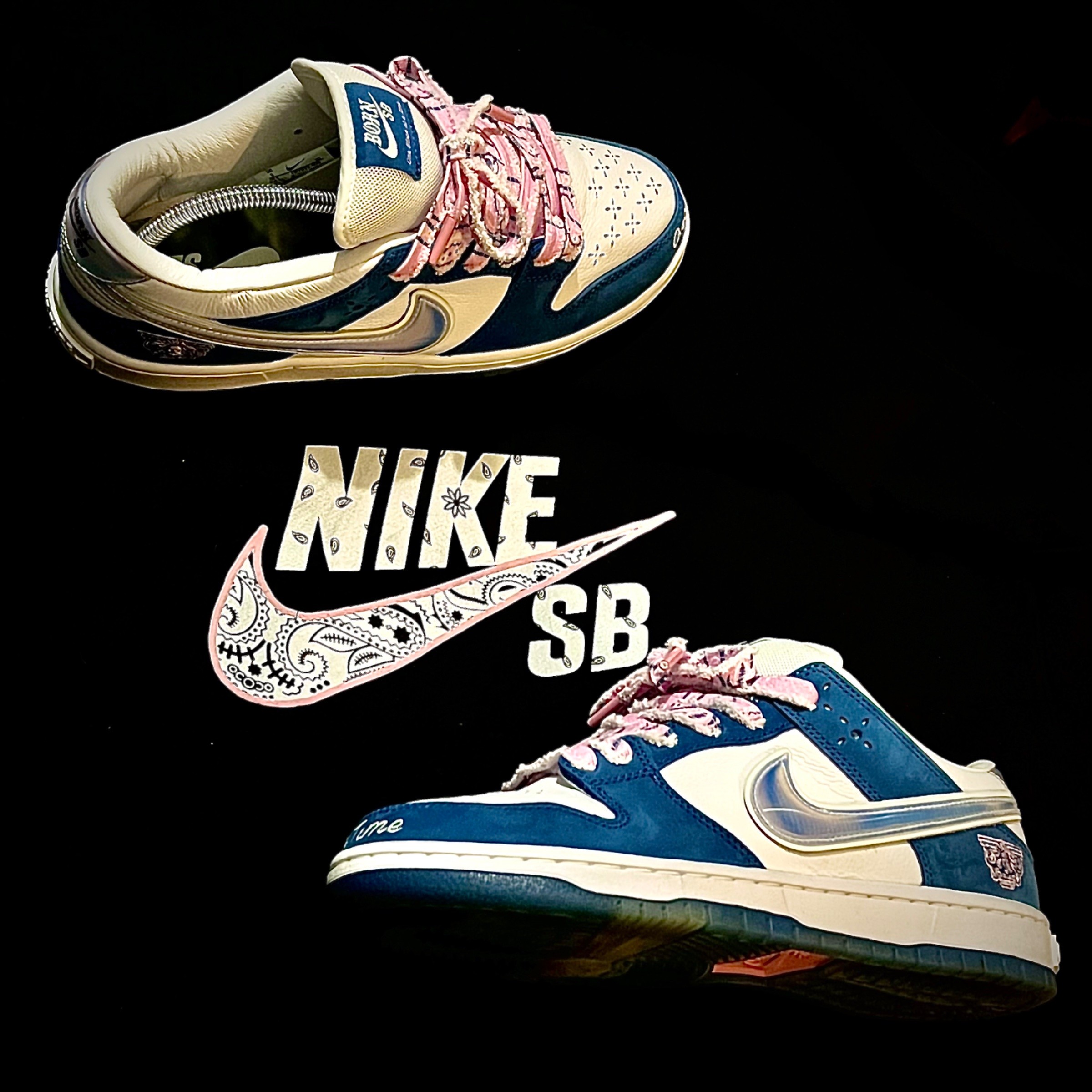 Photo de Nike Dunk SB Low “Born X Raised” Deep Royal Blue/White-White