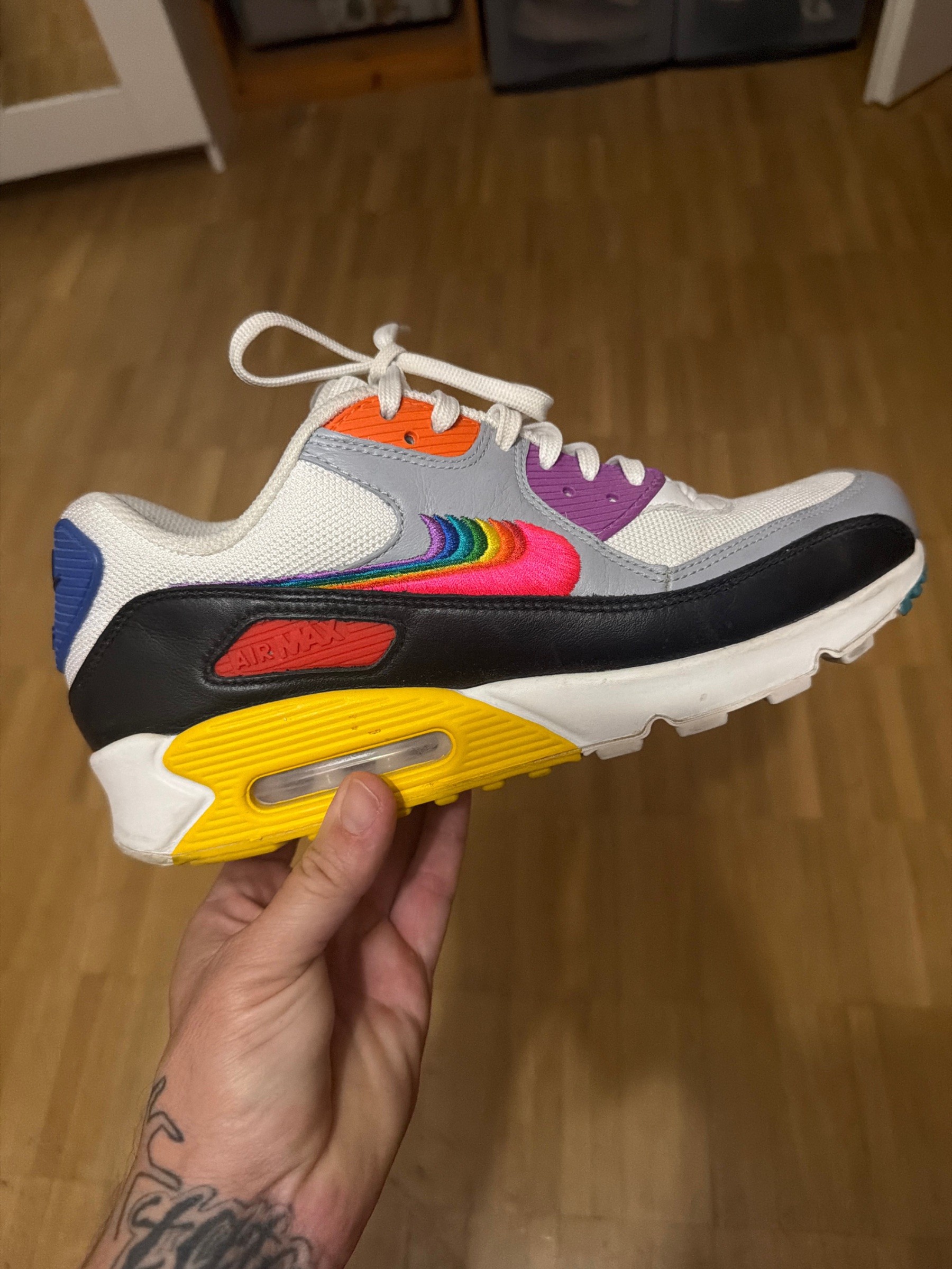 Photo de Nike Air Max 90 White/Multicolor Rainbow Bacon
