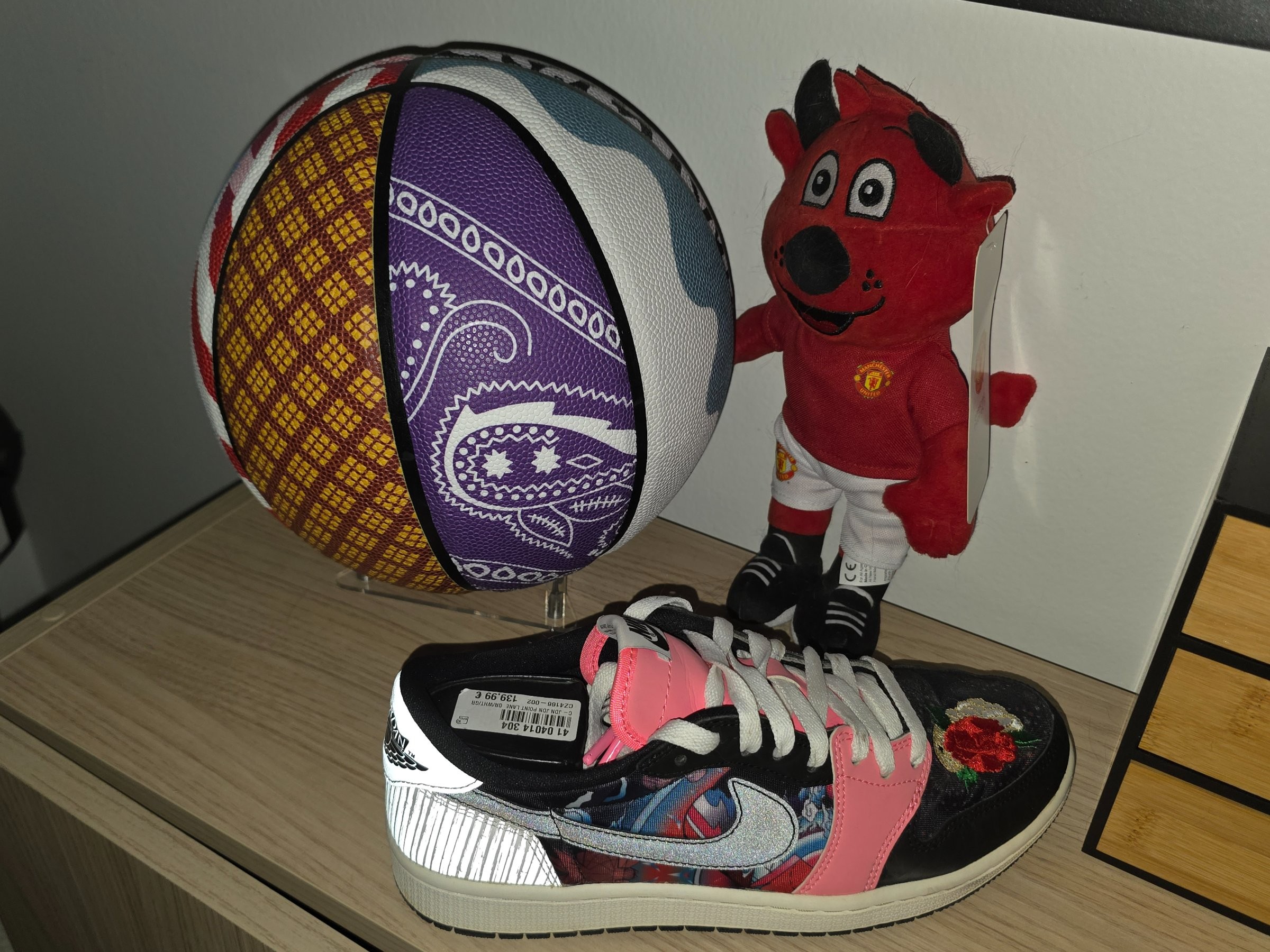 Photo de Nike Jordan 1 Retro Low Chinese New Year (2020) Black/Pink/Silver Multicolor Custom